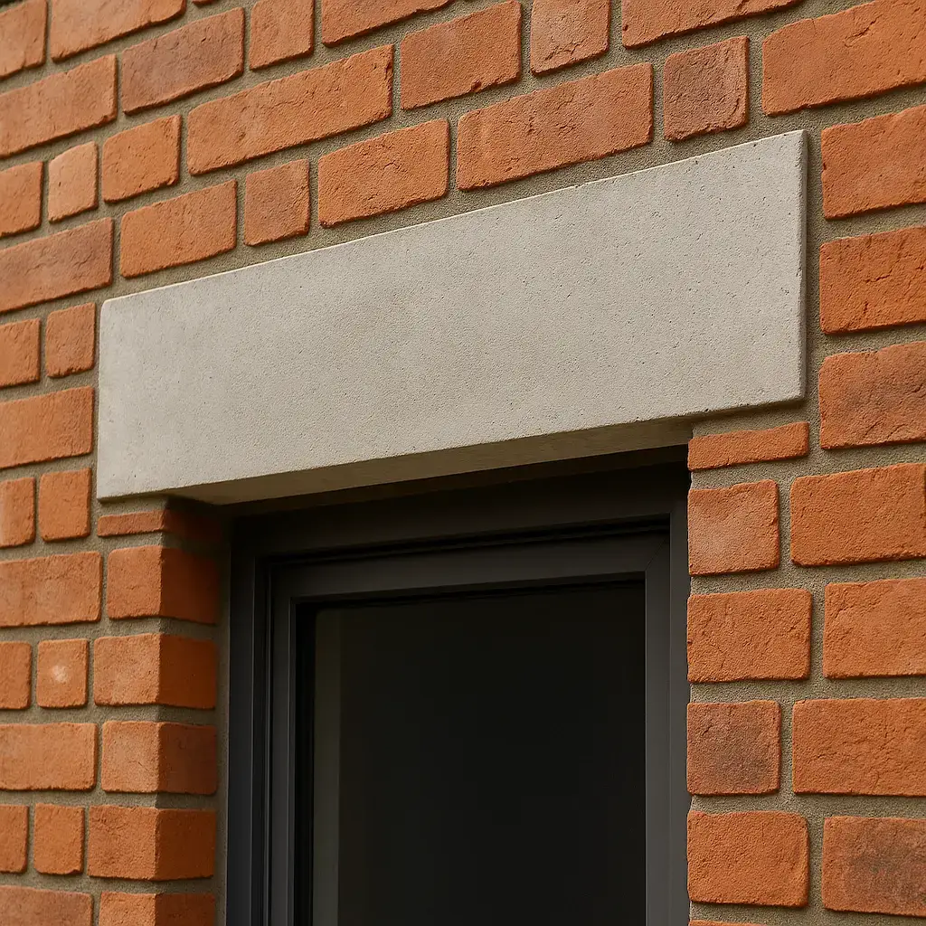 A newly replaced lintel in a Montreal home, a work done by JV Deco Masonry services.